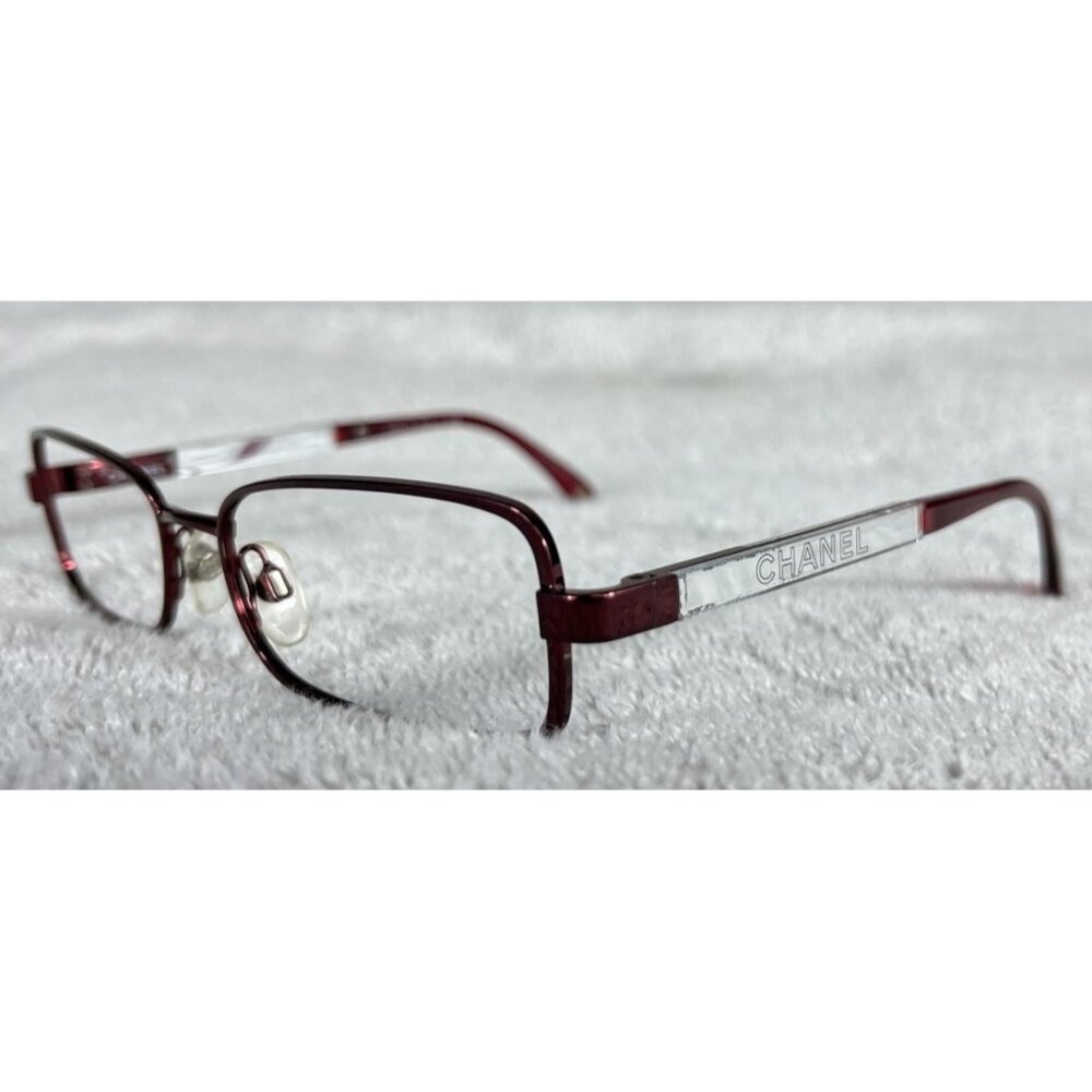 Chanel 2153 c.415 Marble Red Eyeglasses Collection Miroir Frames 53-16-135 Italy